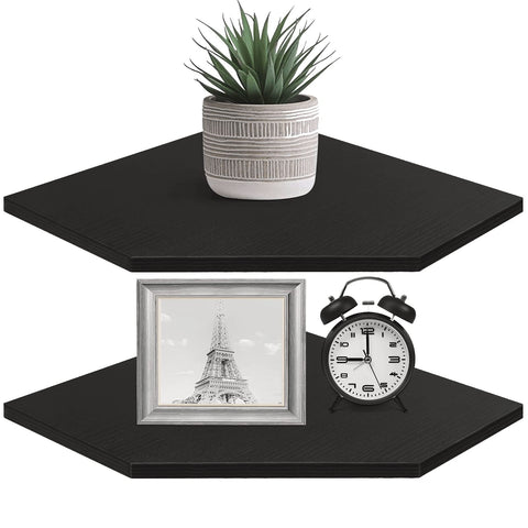 Homode corner shelf wall mount two-pack for neat corner storage and display