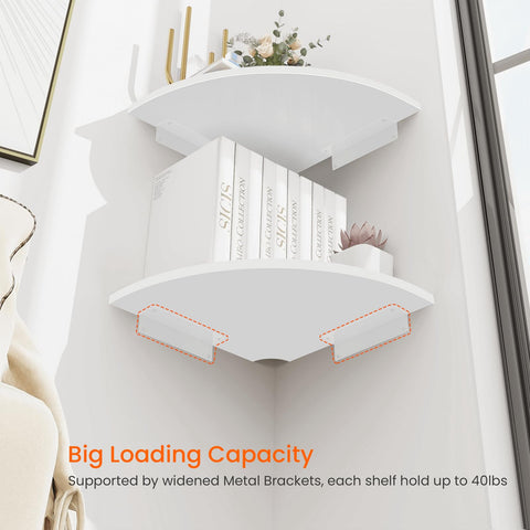 Homode Corner Wall Shelf set of 2 demonstrating versatile mounting for any room.