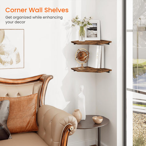 Homode floating corner shelves side view maximizing small room storage.