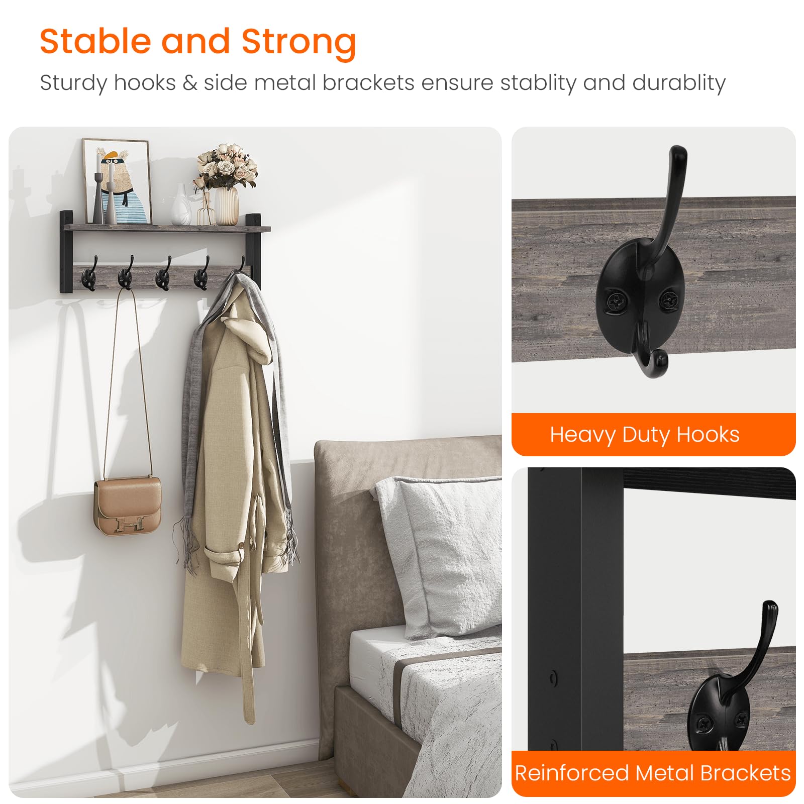 Homode floating shelf with 4.52-inch depth for decor.