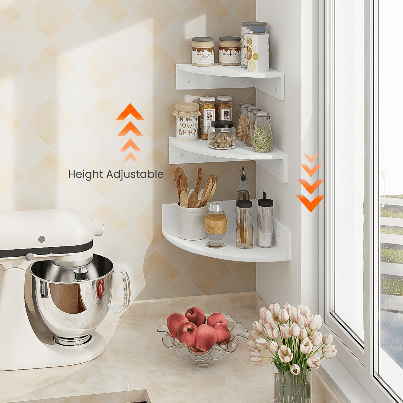 Homode durable particle board shelves with melamine veneer detail