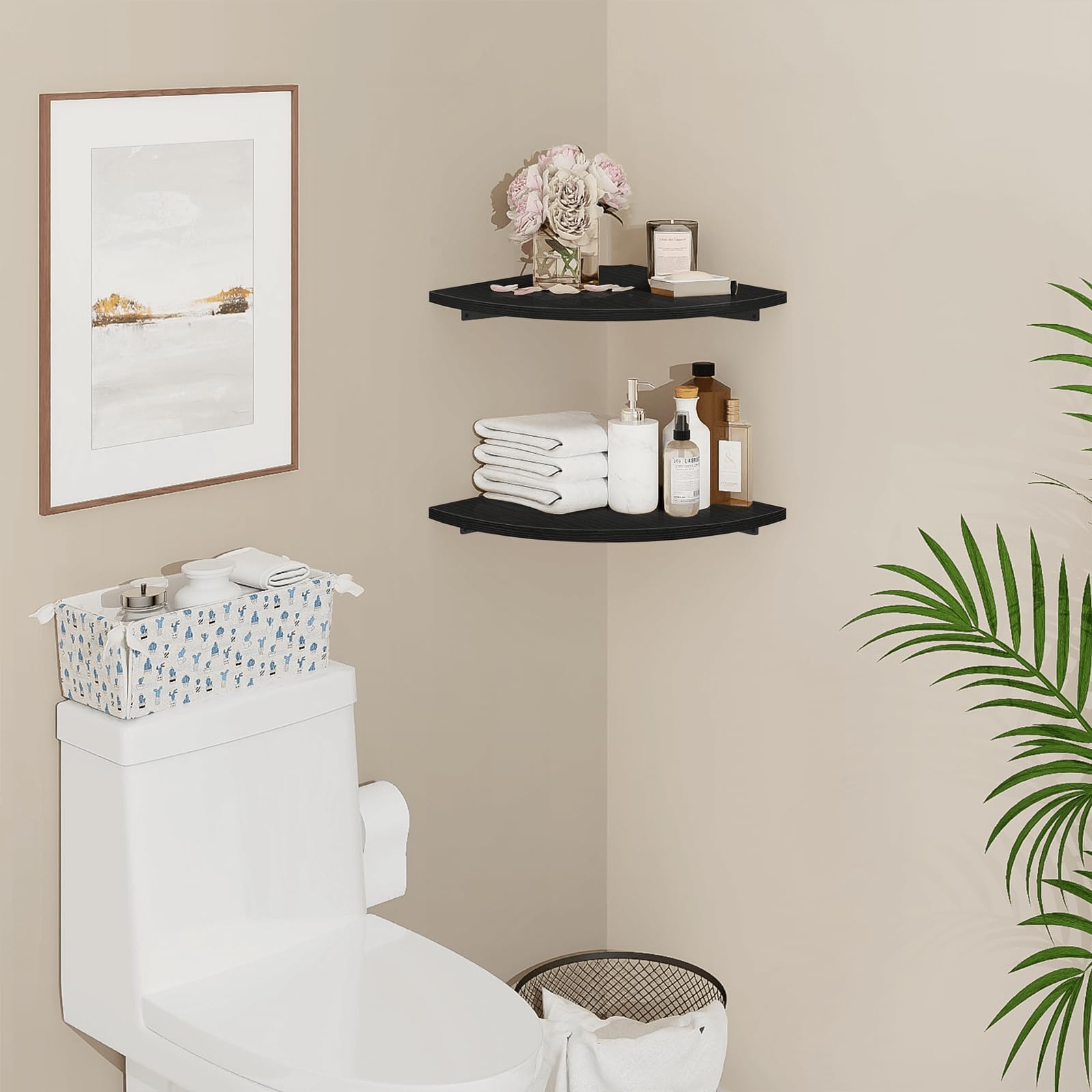 Homode corner storage maximizes wall space in living rooms or offices.