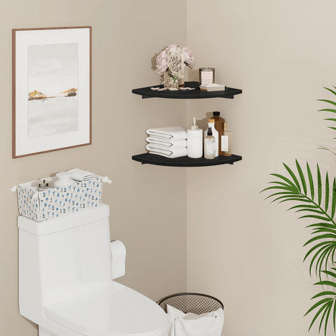Homode corner storage maximizes wall space in living rooms or offices.