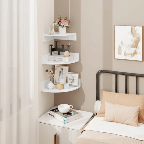 Homode space-saving corner shelves maximize wall storage