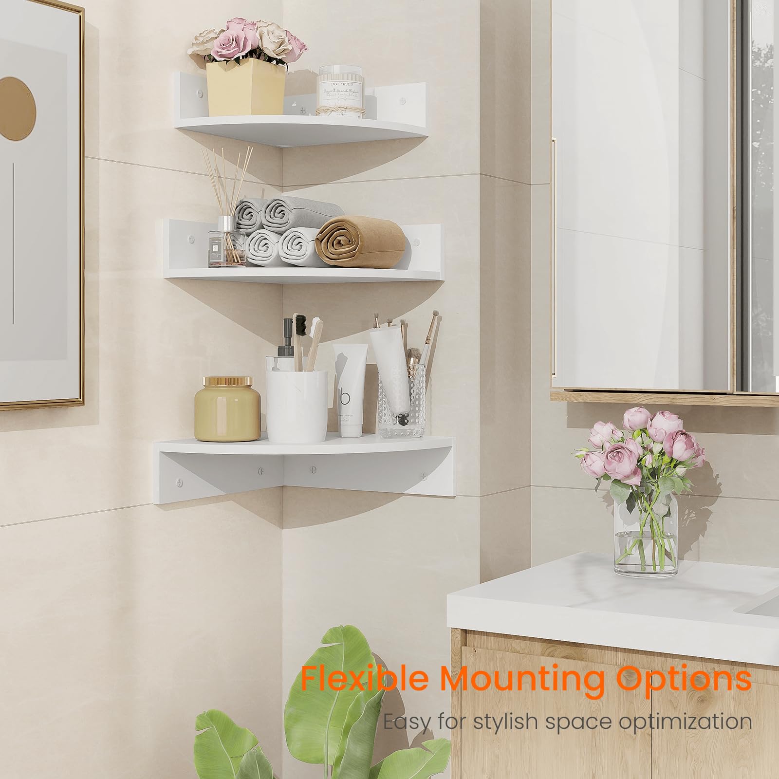 Homode twelve-inch deep corner shelves suitable for devices