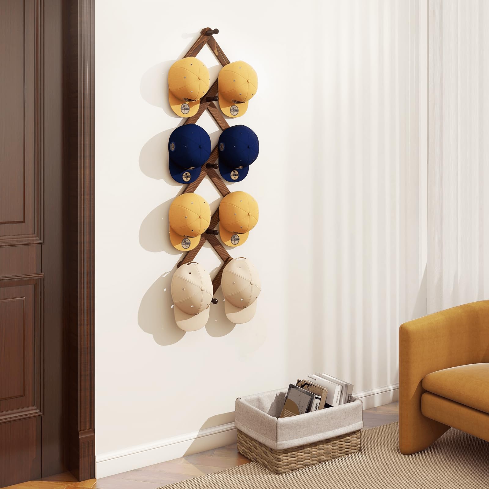Homode peg rack folded compact saves space when not fully extended.