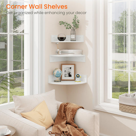 Homode corner shelf with wire hole for cable management and clean cords