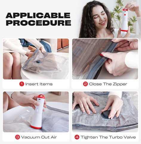 HOMOH six large vacuum bags fit coats and towels efficiently