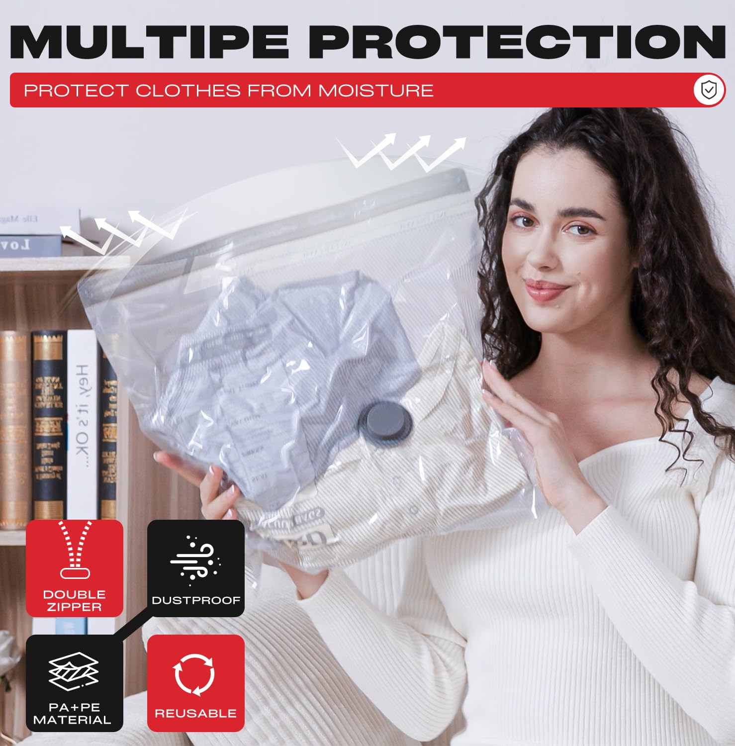 HOMOH six medium vacuum bags ideal for shirts and outfits