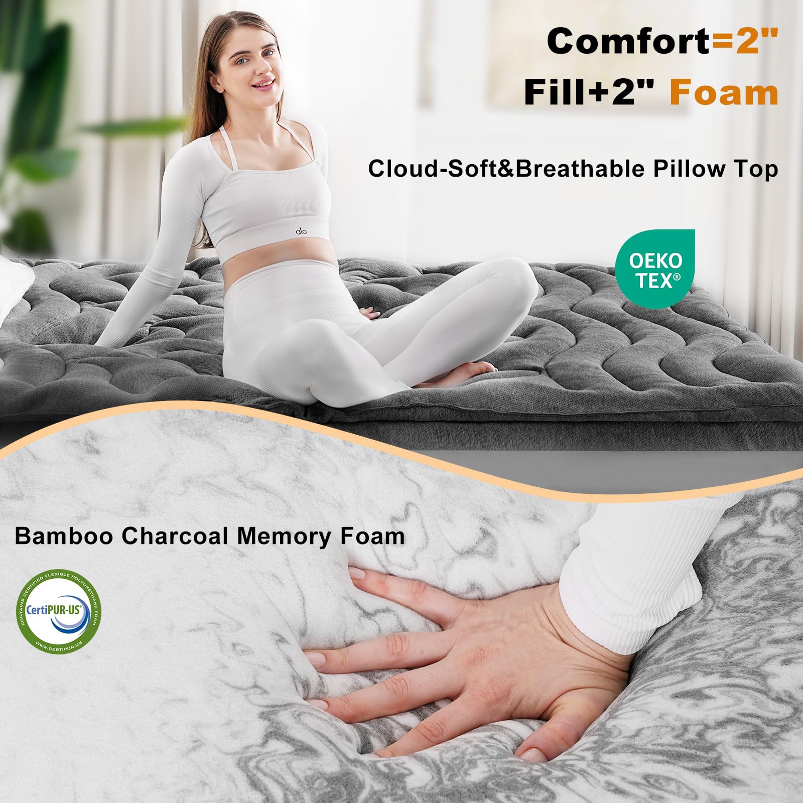 HOMRELEXA charcoal bamboo fiber demonstrates moisture-wicking properties