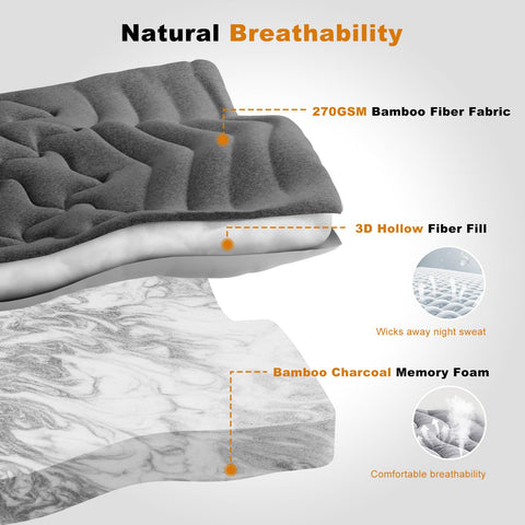 HOMRELEXA quilted bamboo cover showcases soft, durable texture