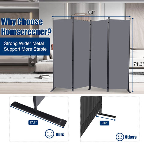HOMSCREENER folding panel angles for flexible room layout