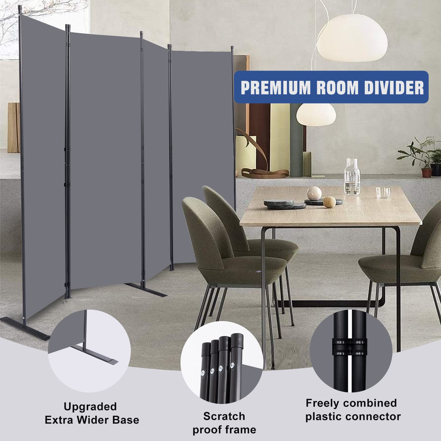 HOMSCREENER freestanding wall-divider fits living rooms and offices