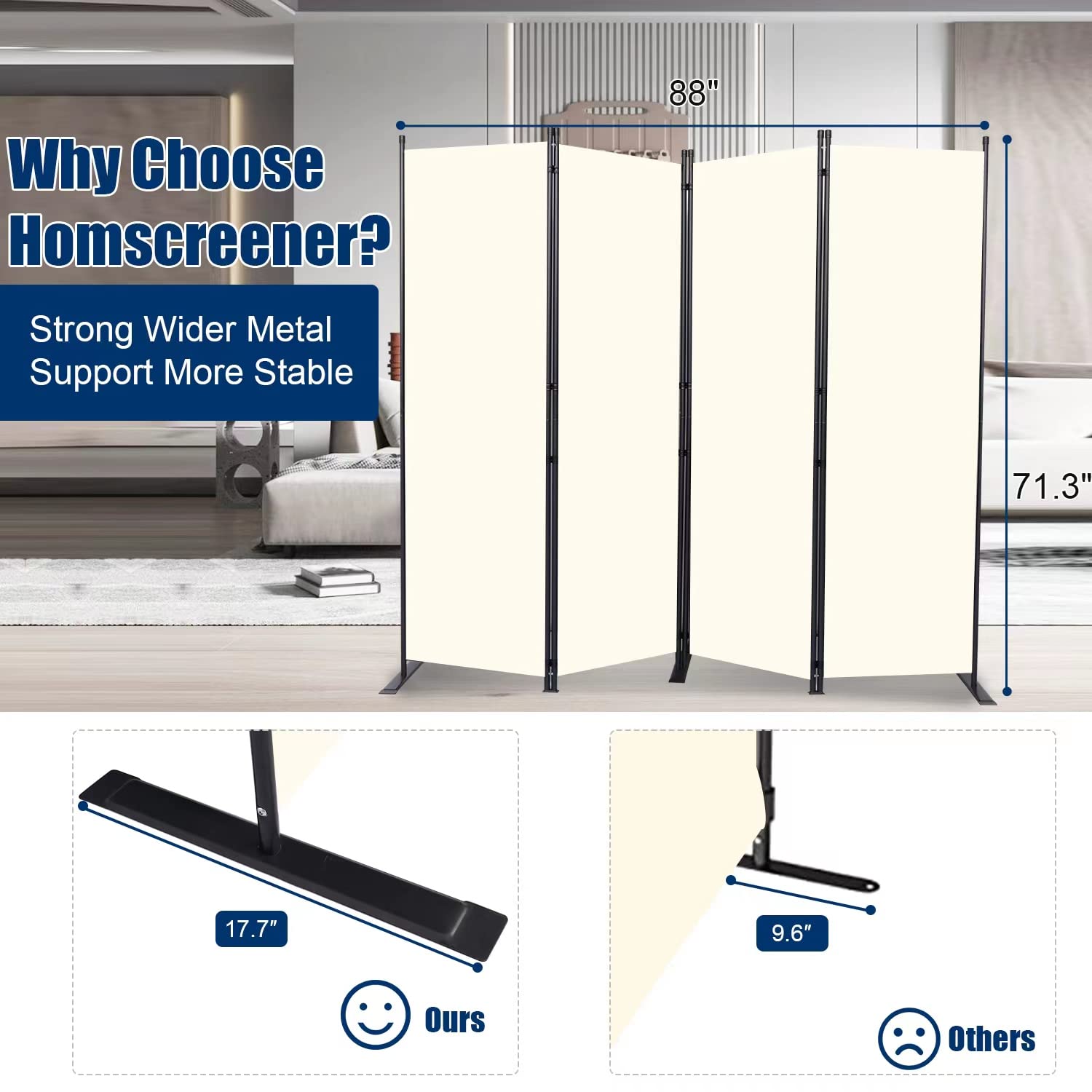 HOMSCREENER portable design fits dorms, offices, and studios.