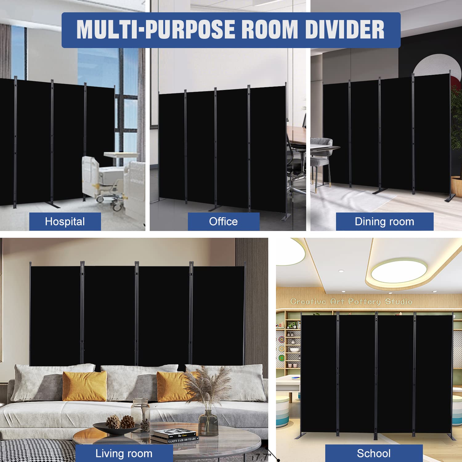 HOMSCREENER wide 88 inch span shows generous room separation when needed.