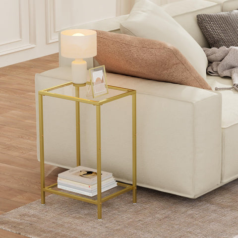 HOMSHO compact bedroom nightstand next to bed