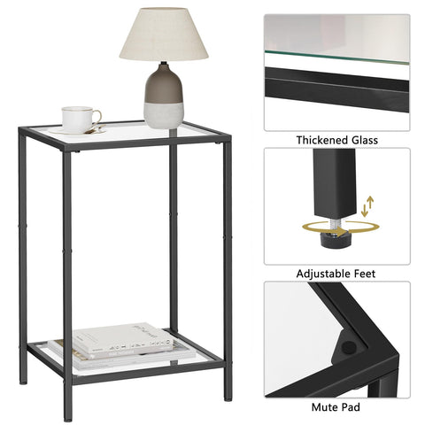 HOMSHO safety design with polished edge and adjustable feet on floor.