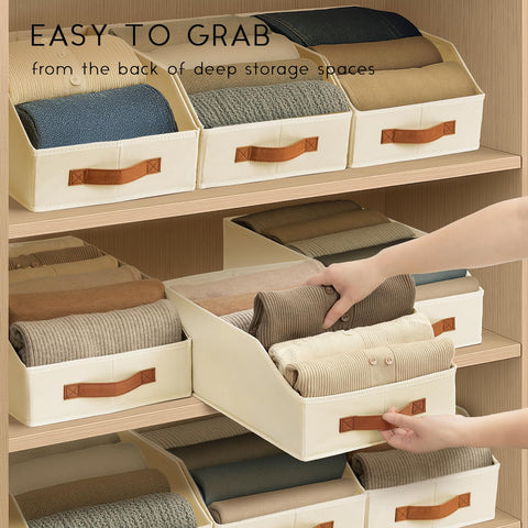 Homsorout bin in bedroom closet organization setup for neatness.