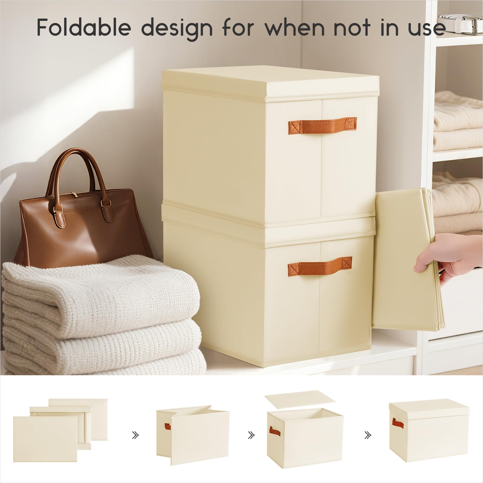 Homsorout bins on a shelf promote quick organization