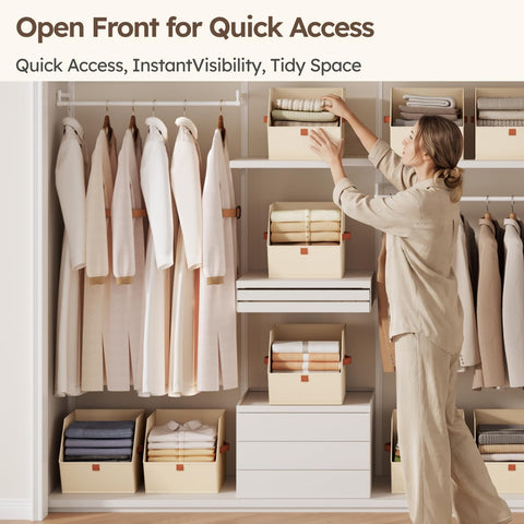 Homsorout closet cubes featuring dual handles ideal for portable organization
