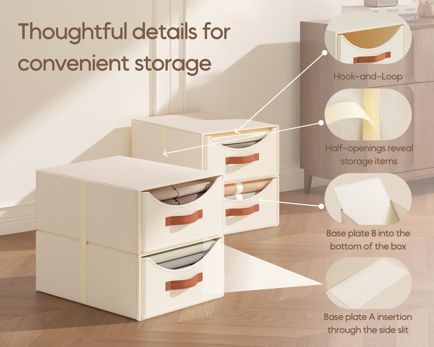 Homsorout closet organizer fits bedrooms and dorm spaces neatly.