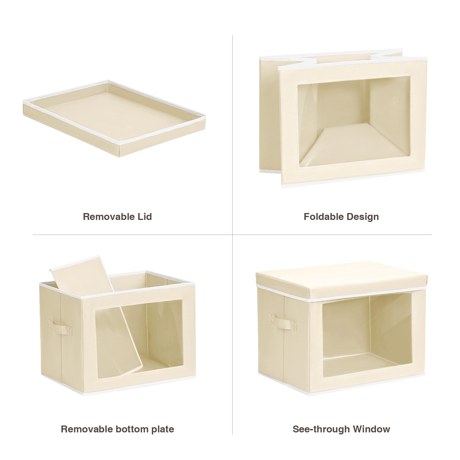 Homsorout beige closet organizer bin blends with decor for neat storage.