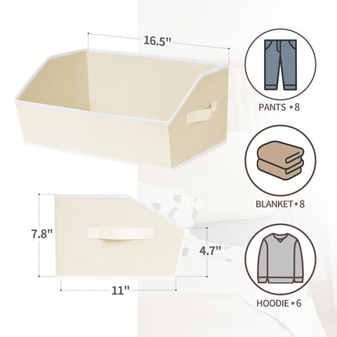 Homsorout collapsible storage bin front view for quick access
