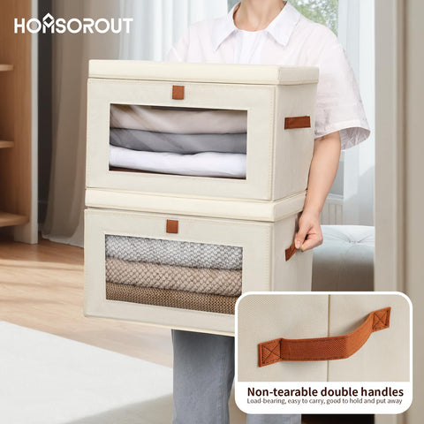 Homsorout bin with sturdy PP board core for reliable stackable support