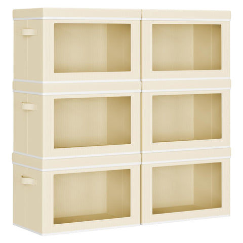 Homsorout collapsible storage bin with lid window keeps clothes visible and dust-free.