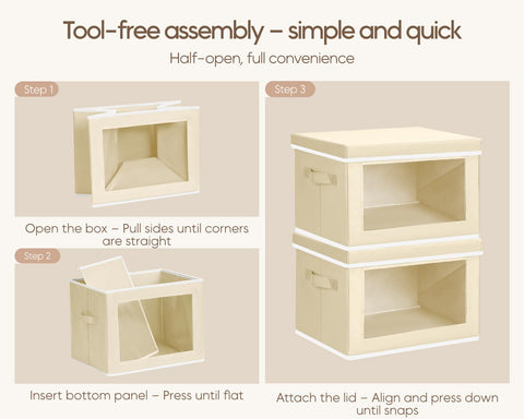 Homsorout versatile bins hold hats, clothes, or office supplies.