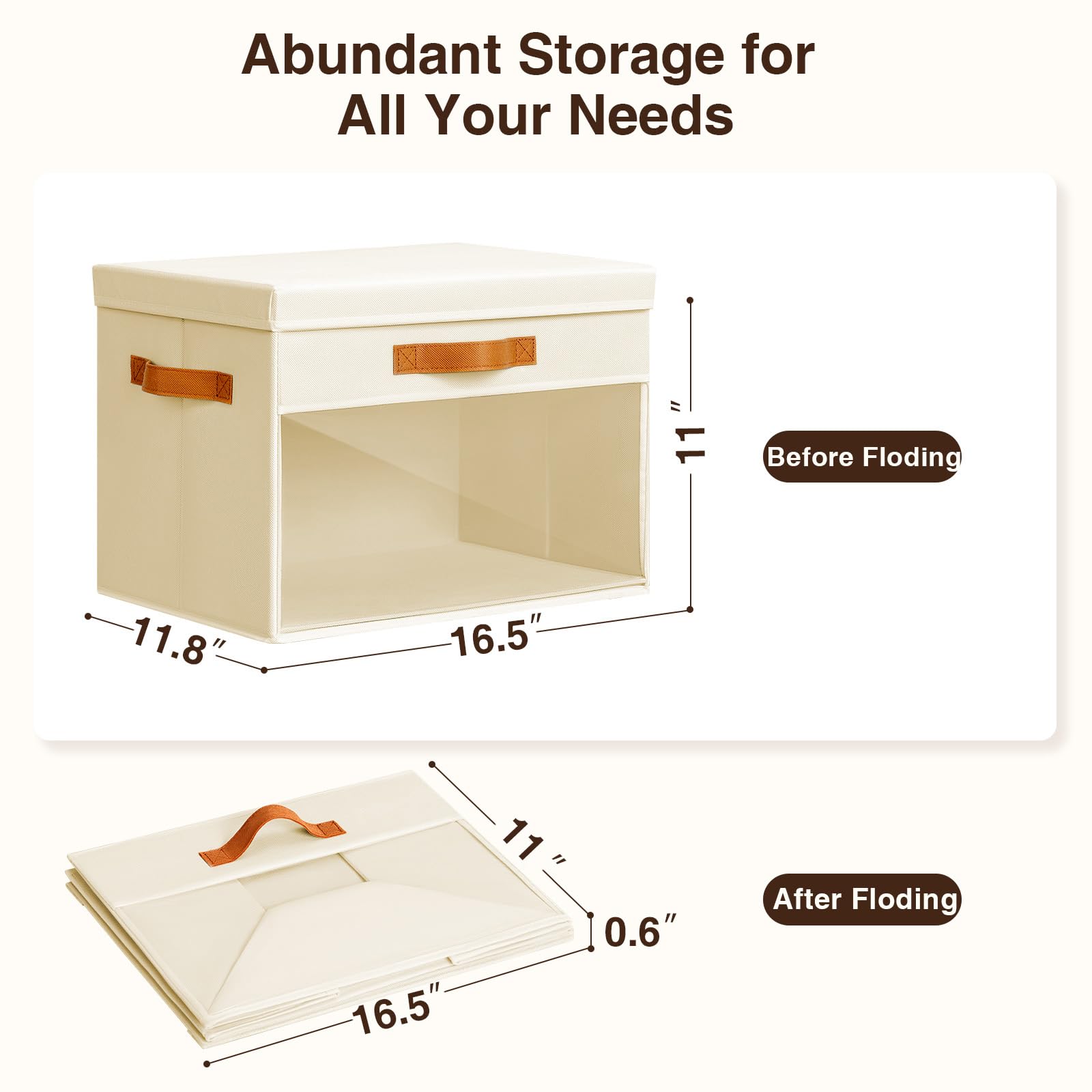 Homsorout decorative beige storage bin that complements living room decor while concealing clutter.