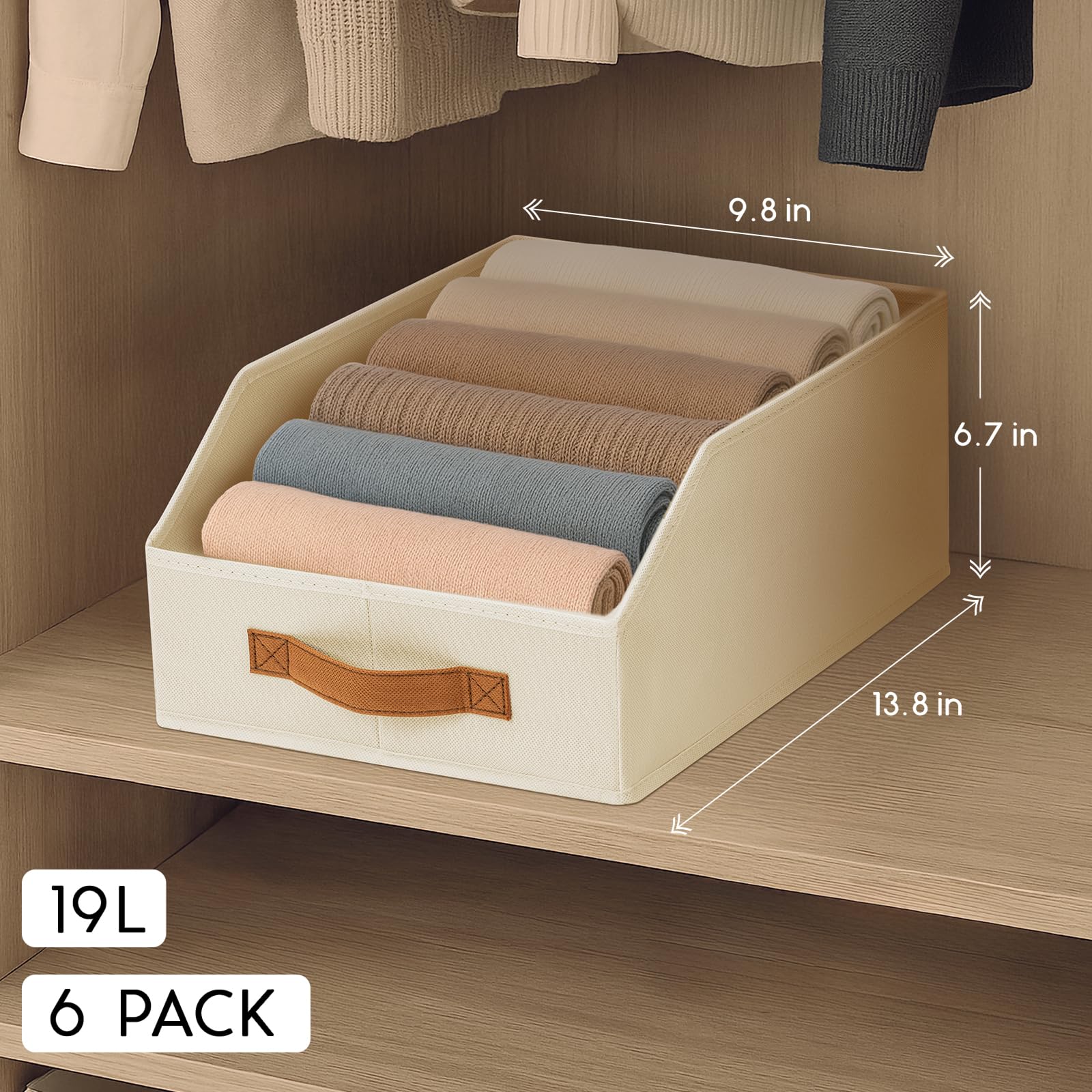 Homsorout fabric bin open-top trapezoid design for quick visibility.