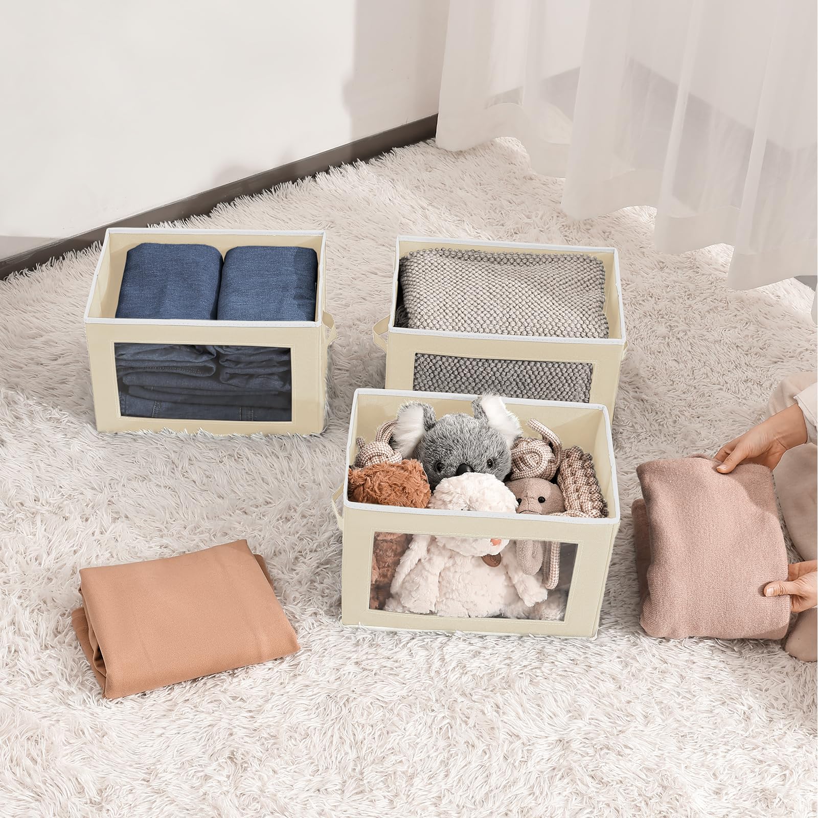 Homsorout fabric storage bin multi-purpose for home and office.
