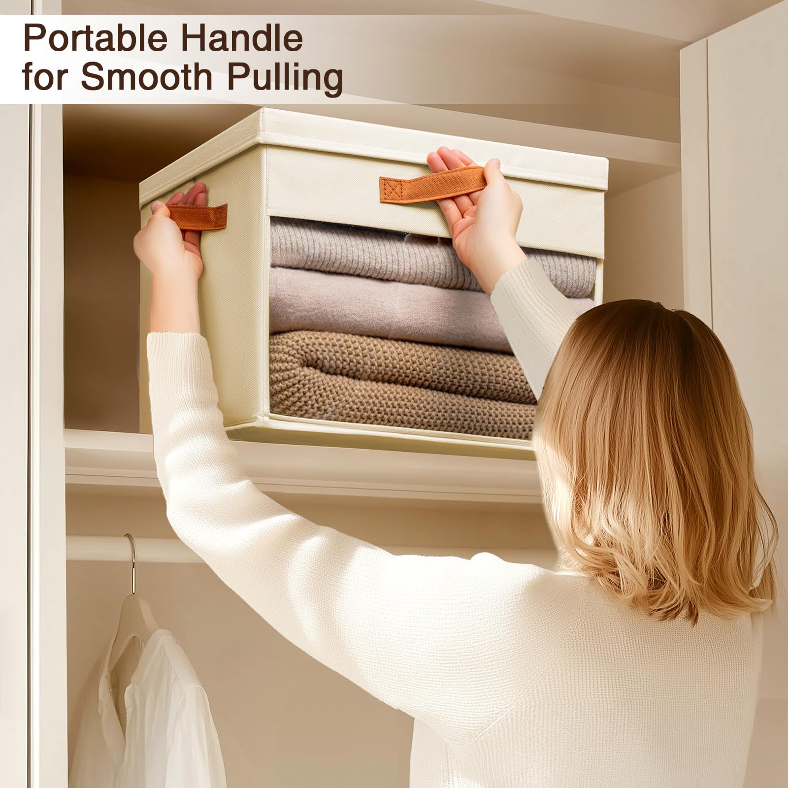 Homsorout foldable cube storage bin with lid and sturdy bottom for stackable use.