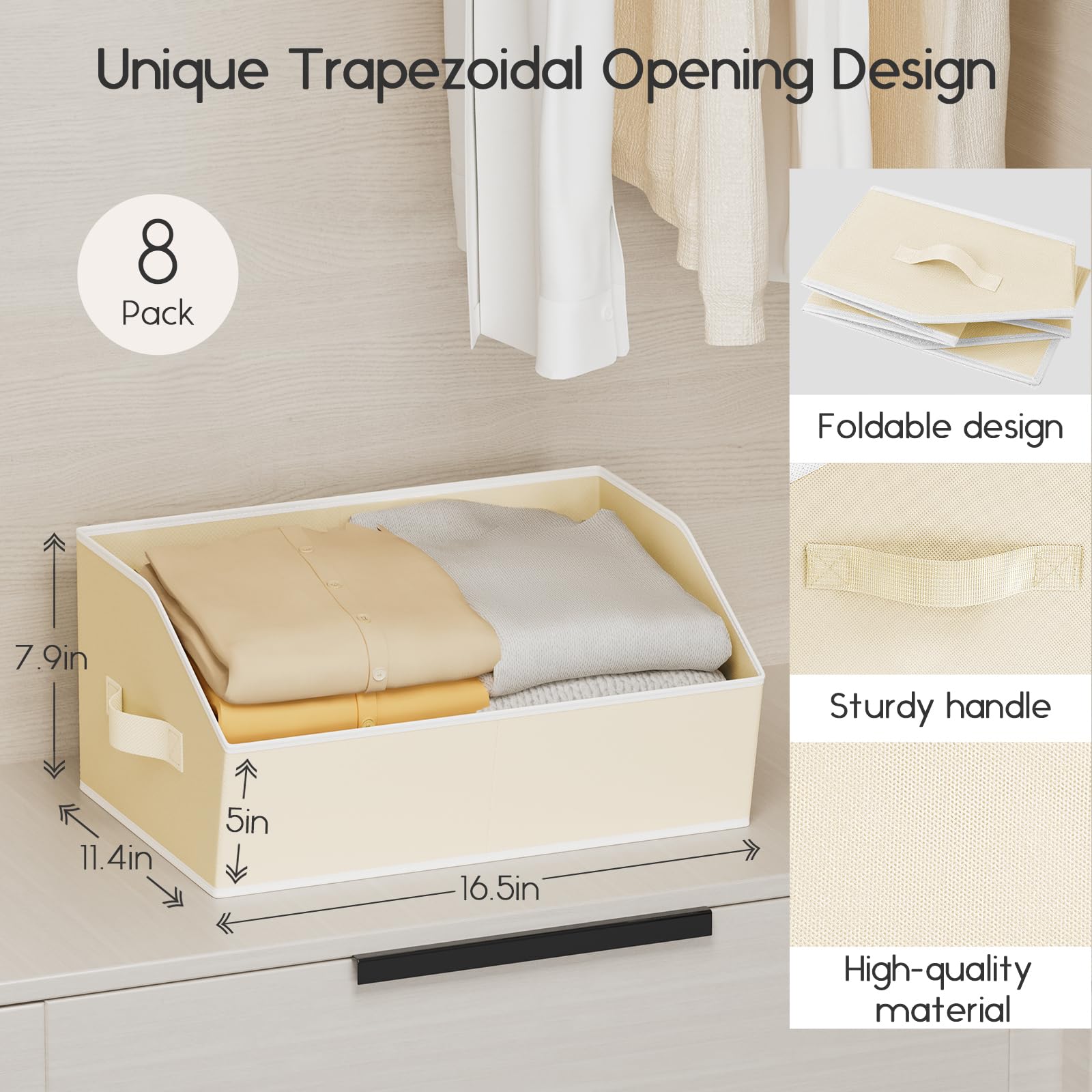 Homsorout foldable fabric baskets with handles offering portable organization.