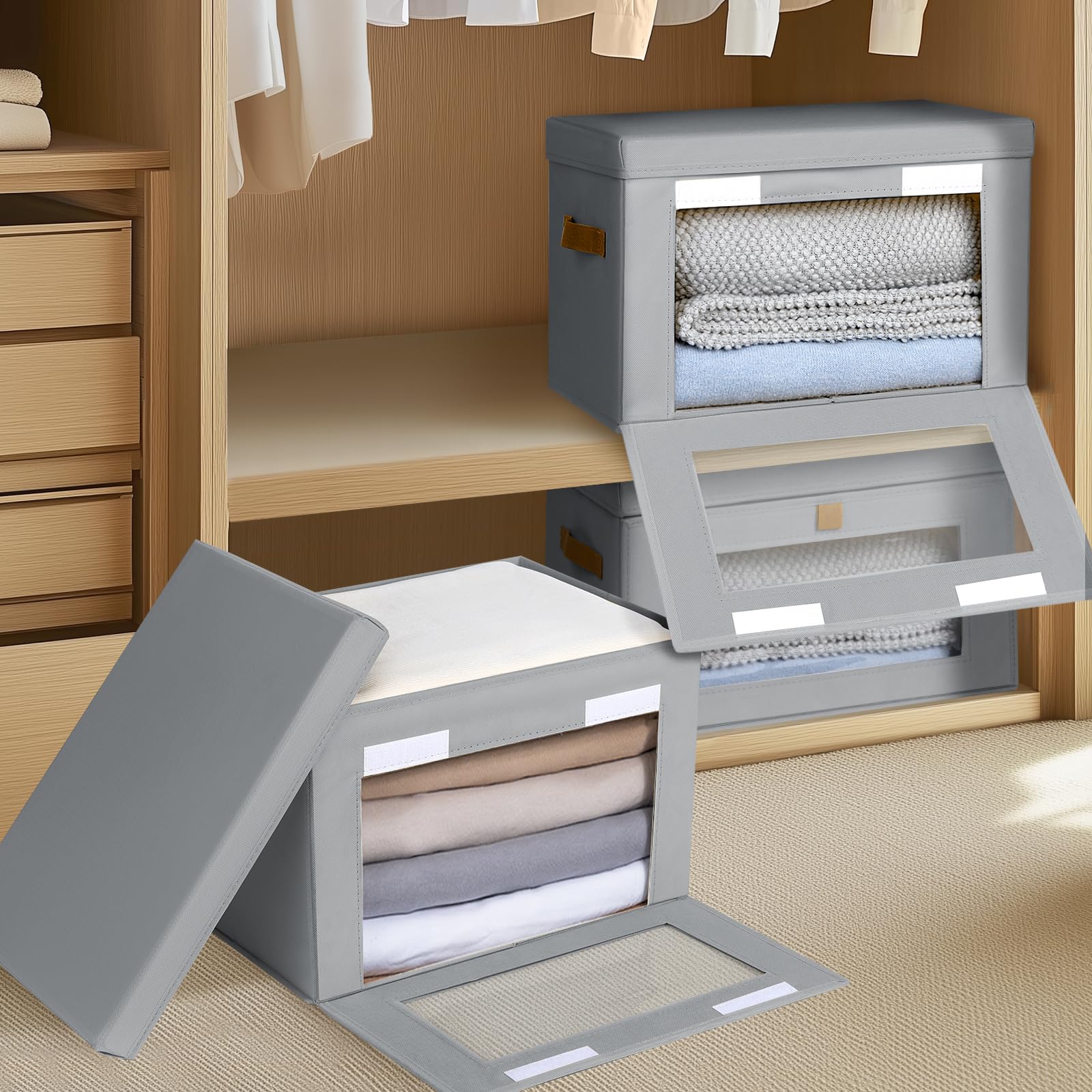 Homsorout foldable storage box saves space when not in use