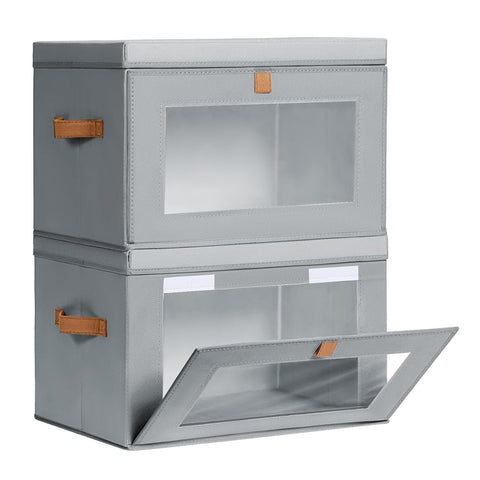Homsorout front-opening closet bin for easy access on high shelves