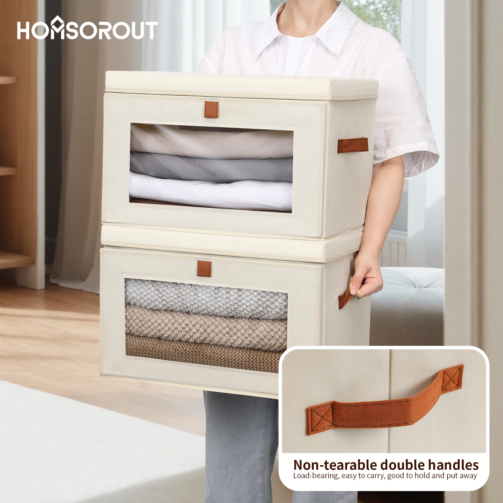 Homsorout large capacity bin suitable for clothes and blankets