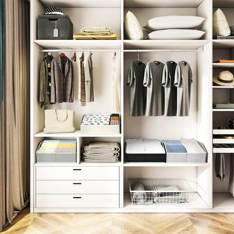 Homsorout bin folded for storage, space-saving closet solution