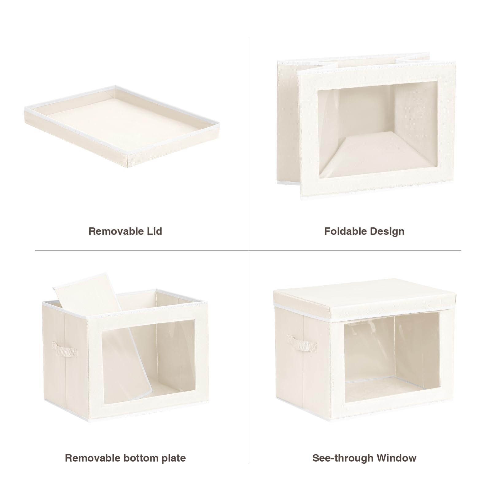 Homsorout multi-purpose storage bin fits shelves and decor.