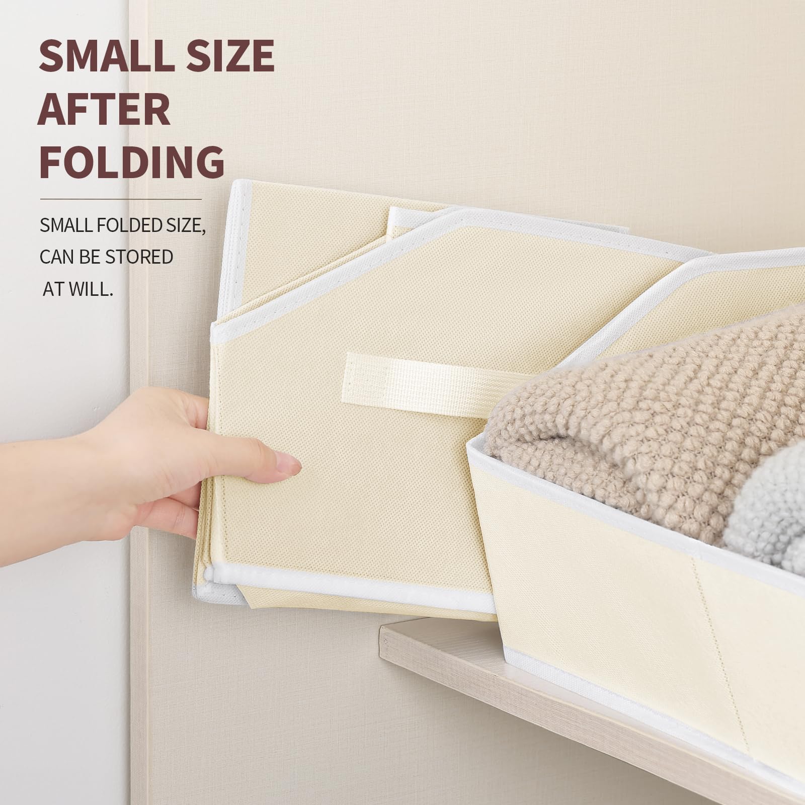 Homsorout multi-use bins storing clothes, towels, books, or blankets