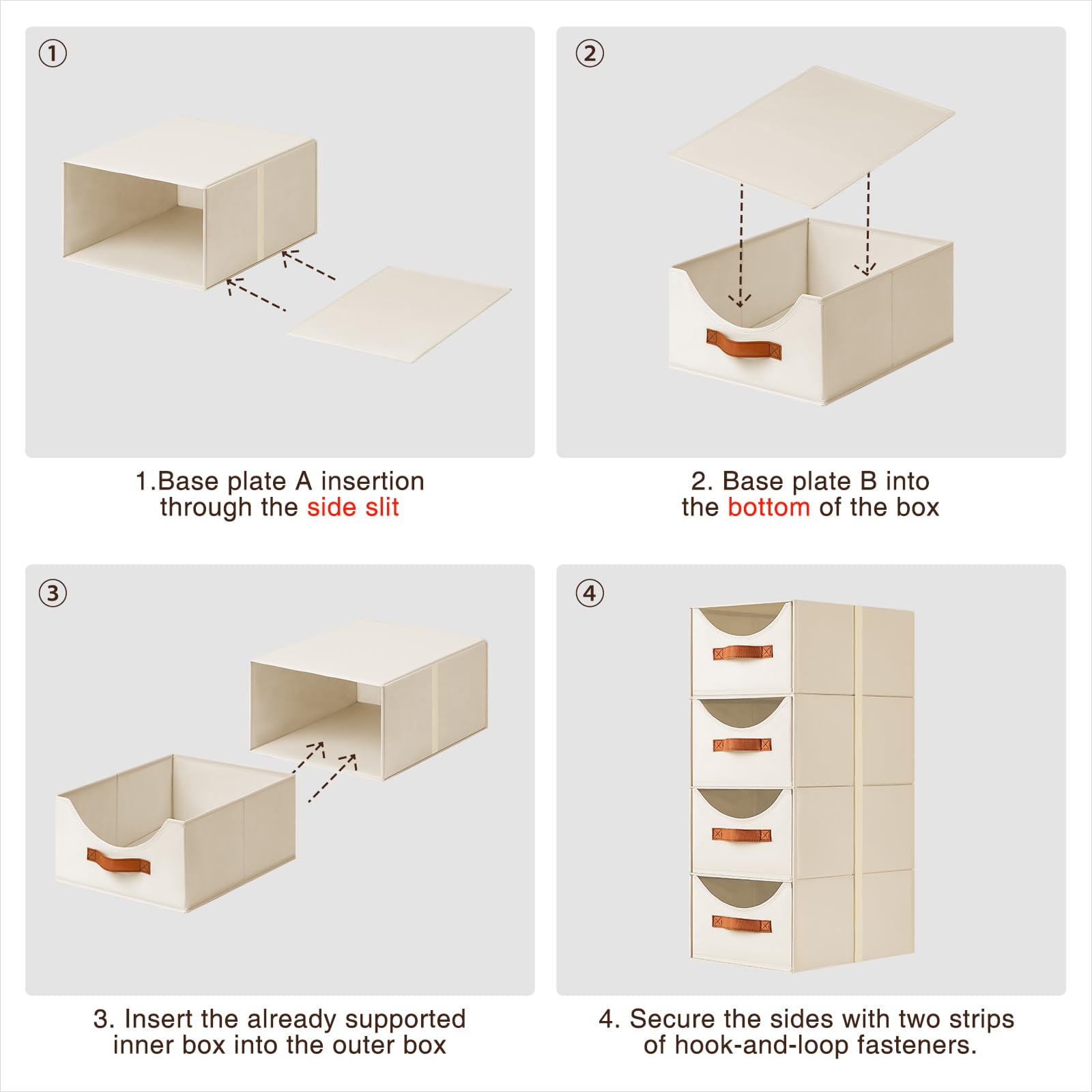 Homsorout pull-out closet drawers with front handle for quick access.