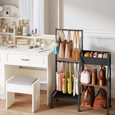Homsorout Purse Organizer vertical design saves floor space.
