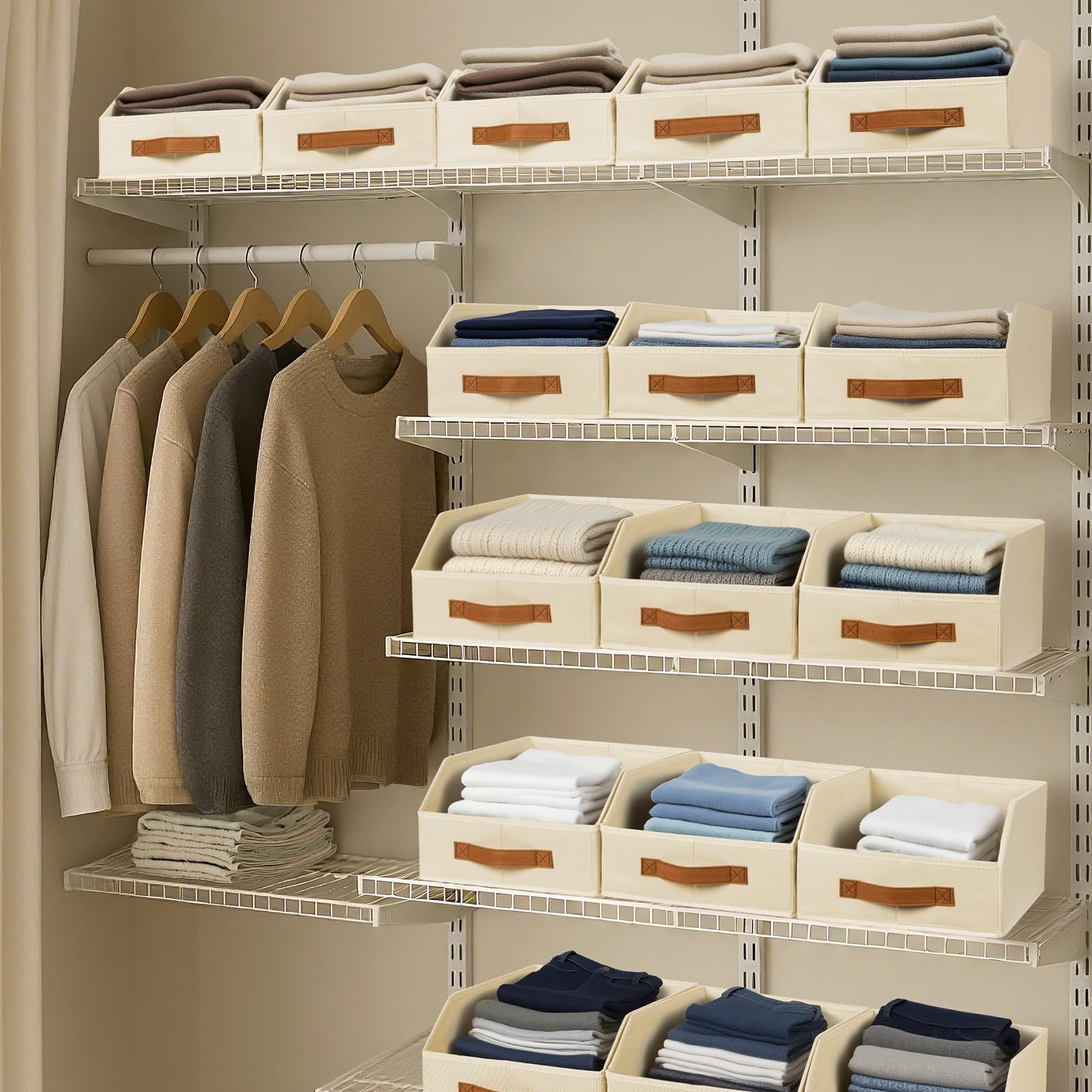 Homsorout breathable non-woven fabric bin with sturdy structure.