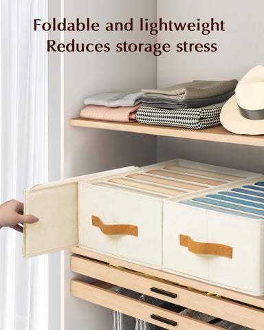 Homsorout stackable organizers maximize wardrobe space and simplify storage.