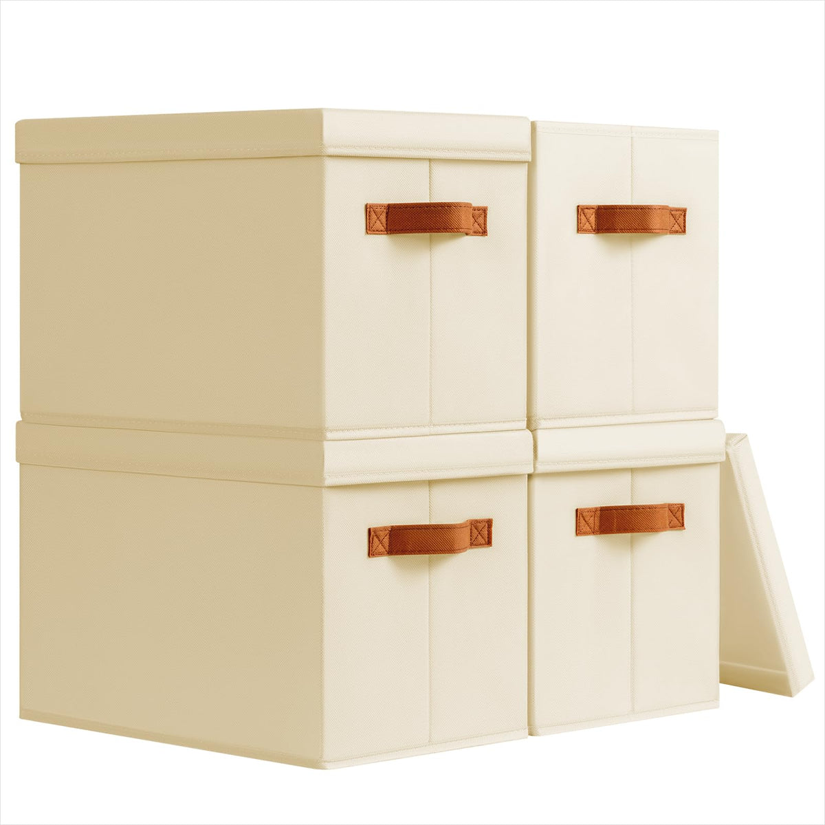 Homsorout storage bins with lids foldable design for compact storage