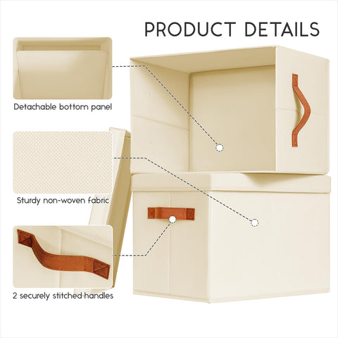 Homsorout fabric bins with handles, easy to carry and transport