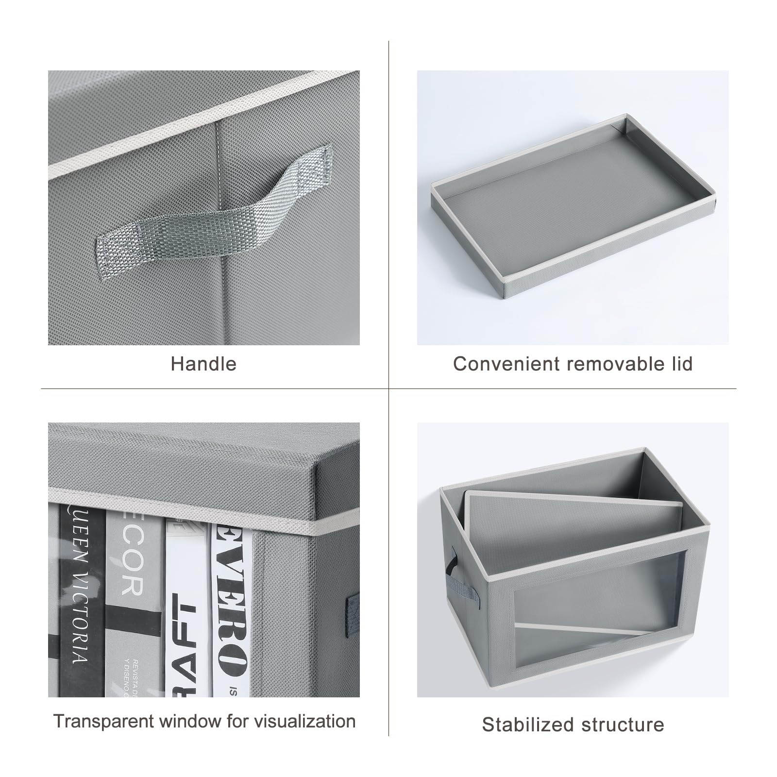 Homsorout storage bins with lids ideal for clothes towels or books
