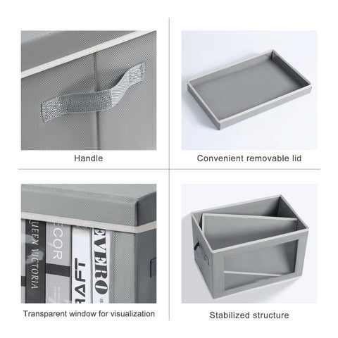 Homsorout storage bins with lids ideal for clothes towels or books
