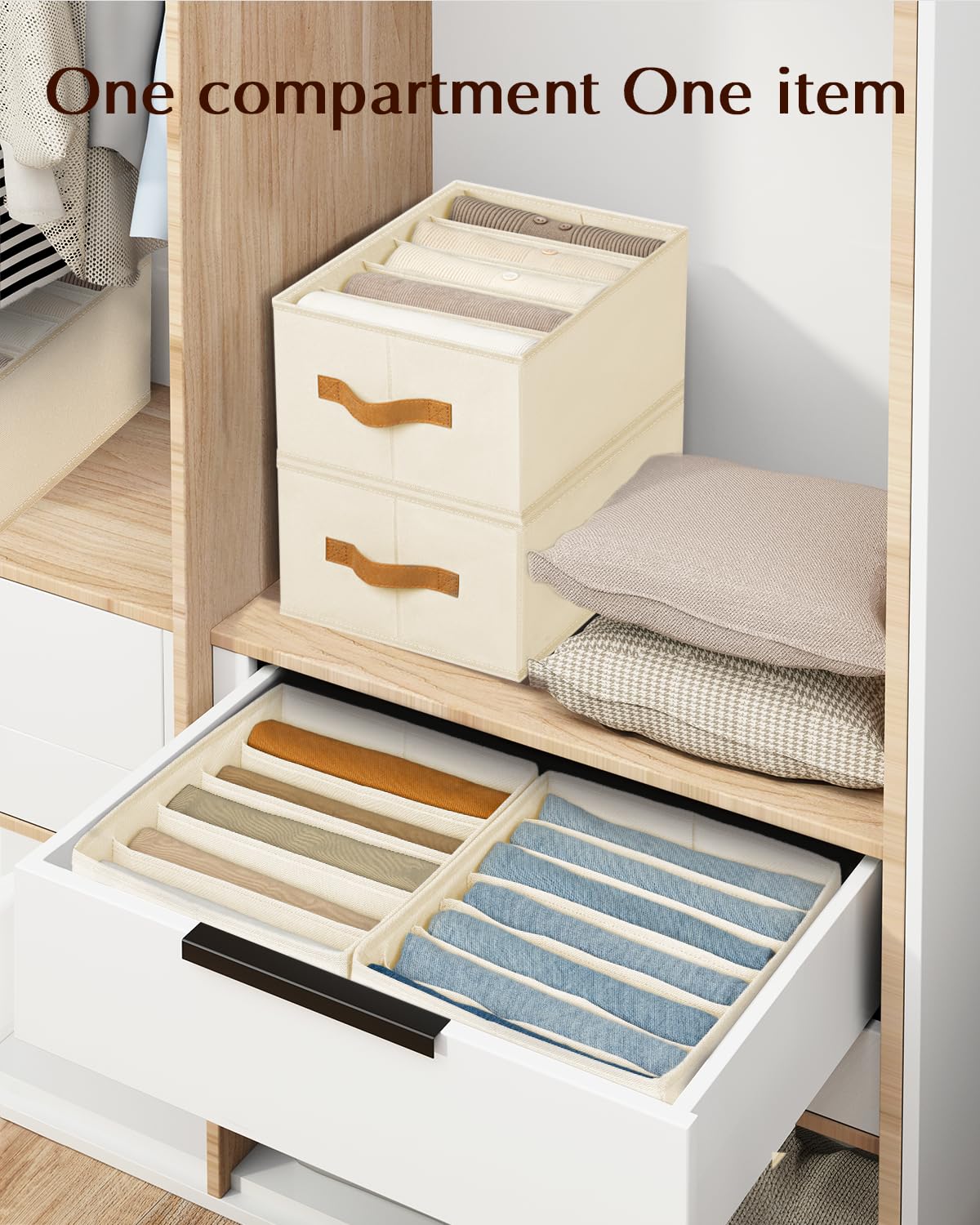 Homsorout sturdy handles provide easy grip during daily clothes reorganization.